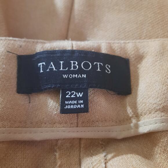 Talbots Womens Hampshire Beige Front Slant Pockets Zip Button Pants Size 22W - Picture 3 of 5